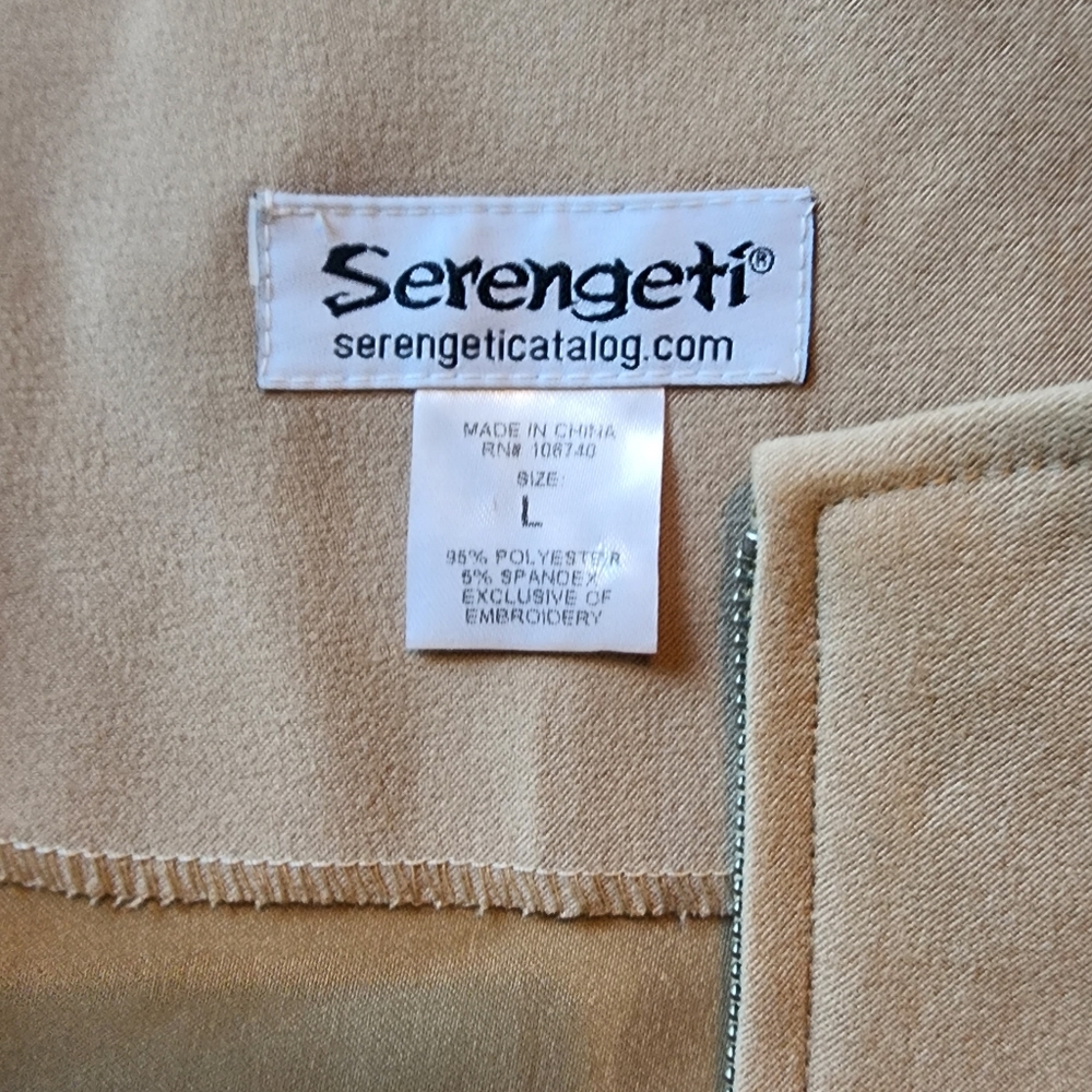 Serengeti Embroidered Blazer Micro Suede Tan Large โ - Picture 11 of 11